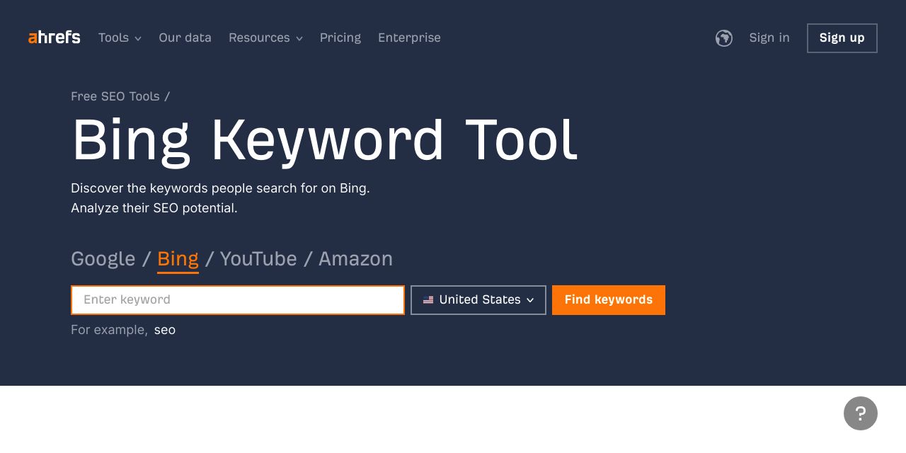 Bing Keyword Tool: Find Bing Keyword Ideas for Free