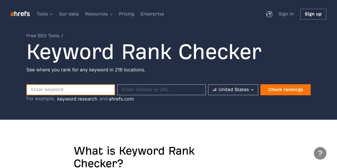 Free Keyword Rank Checker Tool - Ahrefs