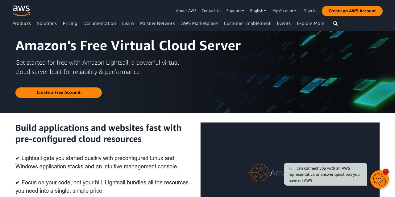 Free Cloud Server - Free Lightsail - AWS