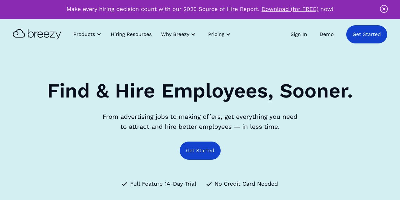 Modern Hiring Software & Applicant Tracking System | Breezy HR