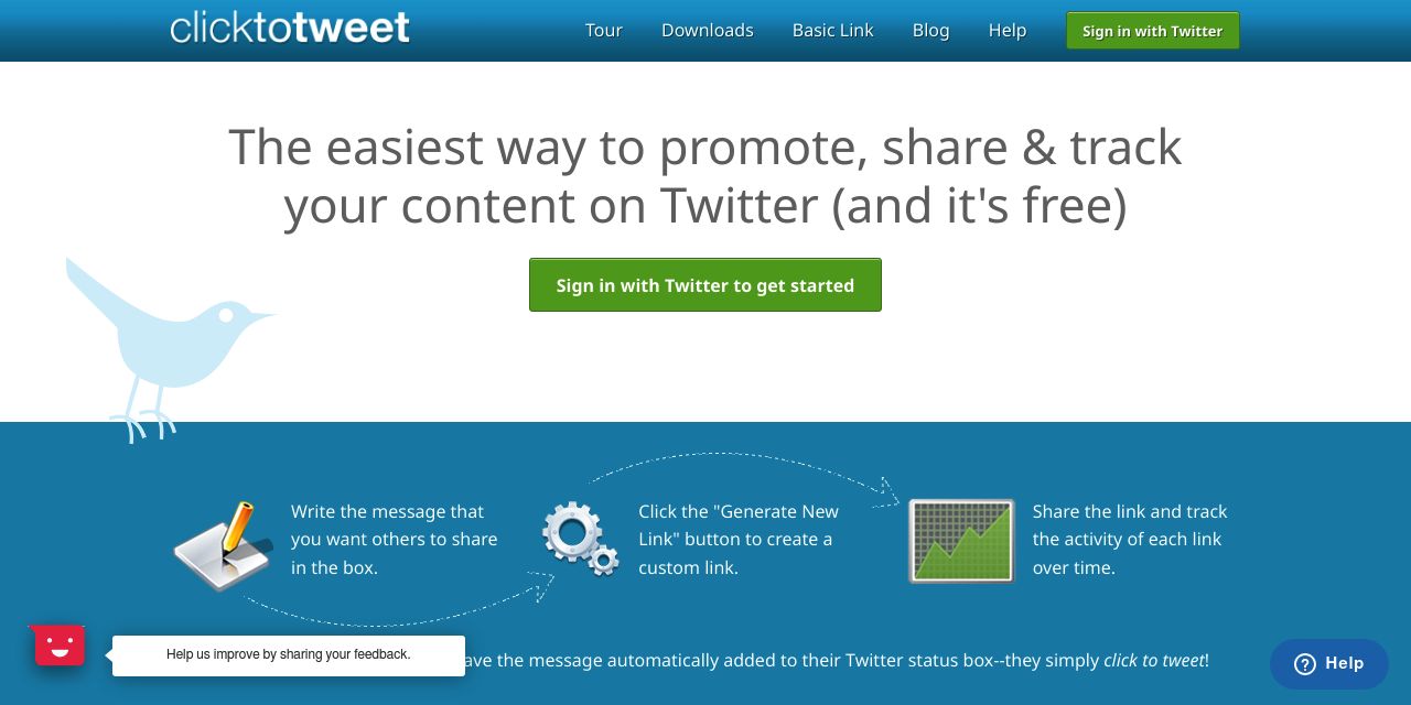 Click to Tweet | The easy, tweet about this link generator | Twitter advertising & marketing tool Â· ClickToTweet.com