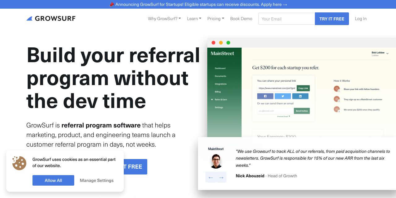 GrowSurf: The Best Referral Software for Tech Companies