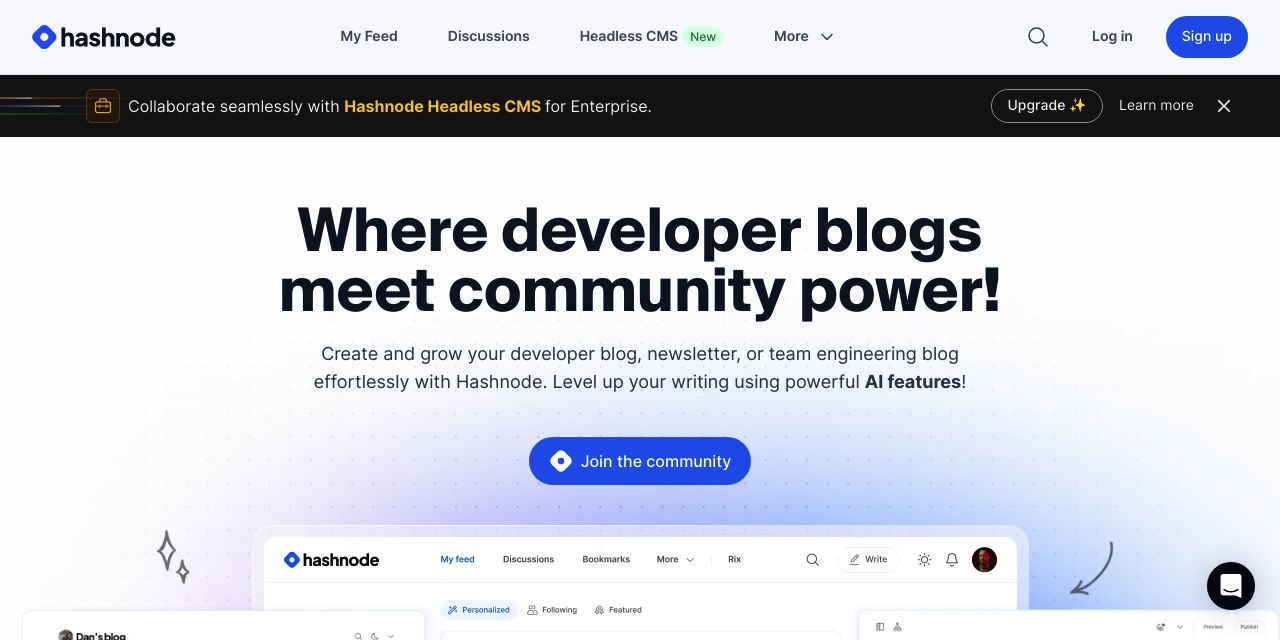 Hashnode - Blogging community for developers, and people in tech