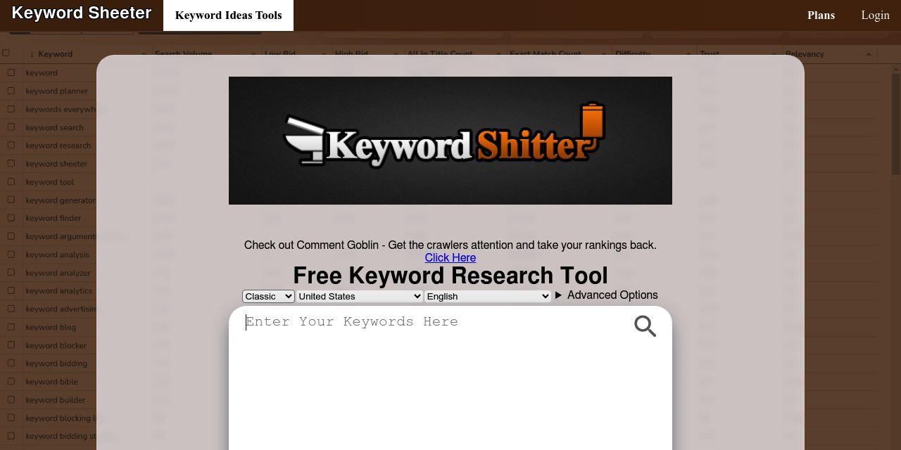 Free Keyword Tool - Keyword Sheeter - No Sign Up