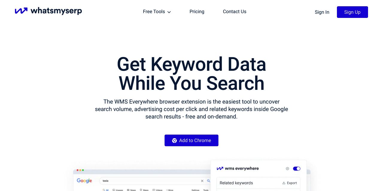 Get Keyword Data While You Search