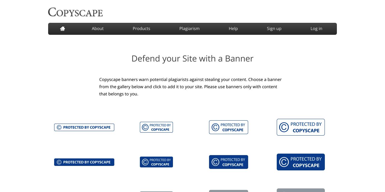 Copyscape - Plagiarism Warning Banners