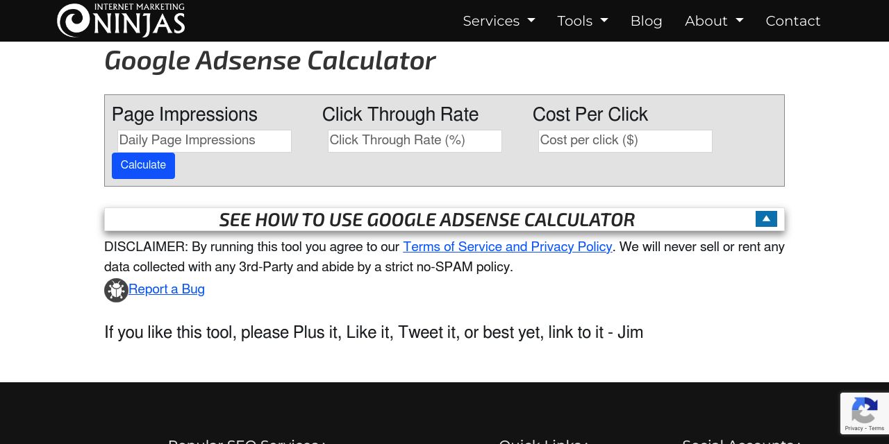 Google AdSense Calculator Tool | Calculate AdSense Daily, Monthly, & Yearly Earnings Potential