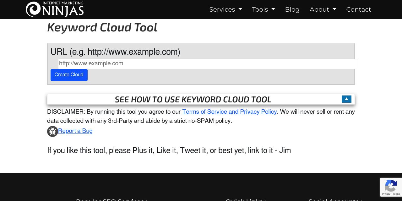 Generate Keyword Cloud Tool
