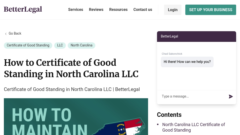 How to Certificate of Good Standing in North Carolina LLC BetterLegal How to Certificate of Good Standing in North Carolina LLC BetterLegal