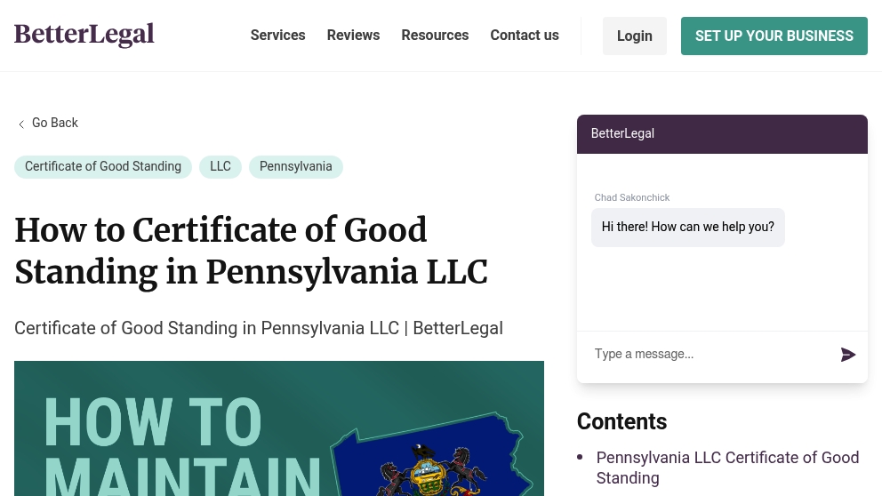 How to Certificate of Good Standing in Pennsylvania LLC BetterLegal How to Certificate of Good Standing in Pennsylvania LLC BetterLegal